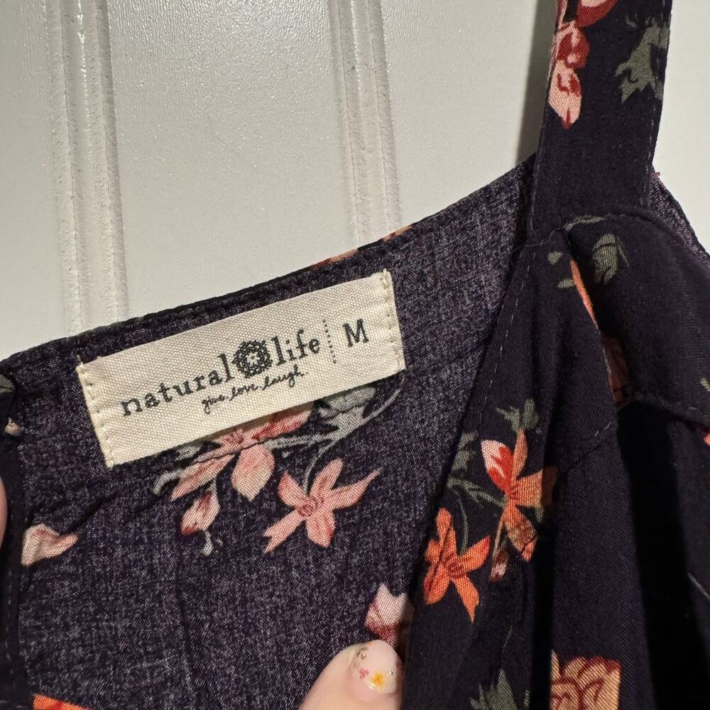 Natural Life Purple Floral Cami Dress Maxi Length Size Medium - Picture 4 of 9